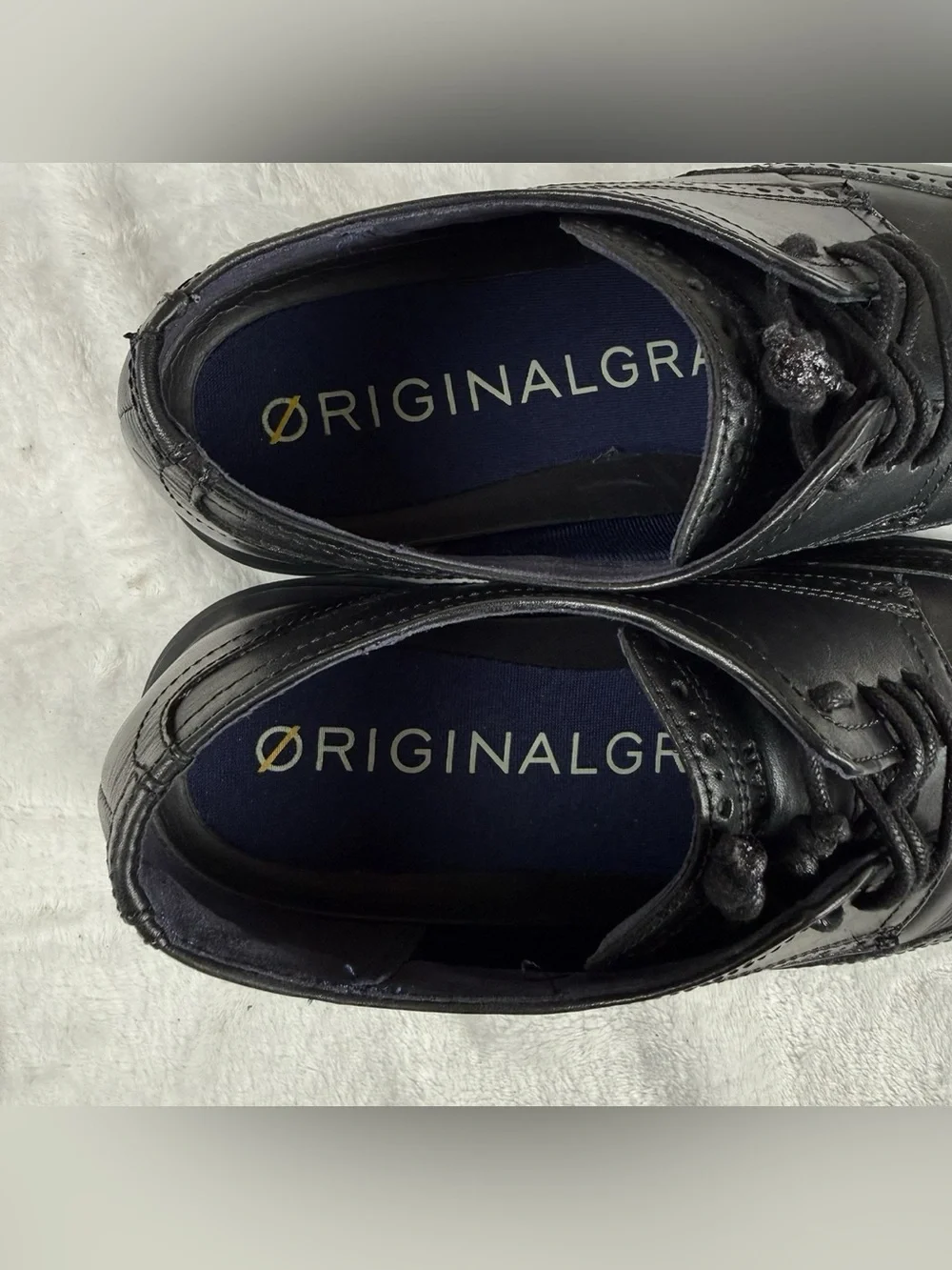 Cole Haan Original Grand Wingtip Oxfords Black Men's 10 M Lace Up